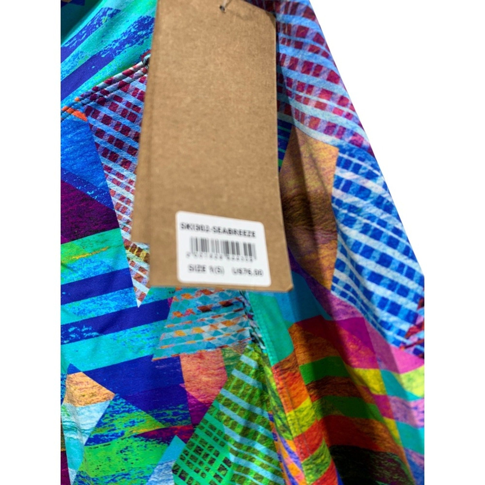 Dona Jo Seabreeze Skirt Colorful Geometric Print Athleisure Size S