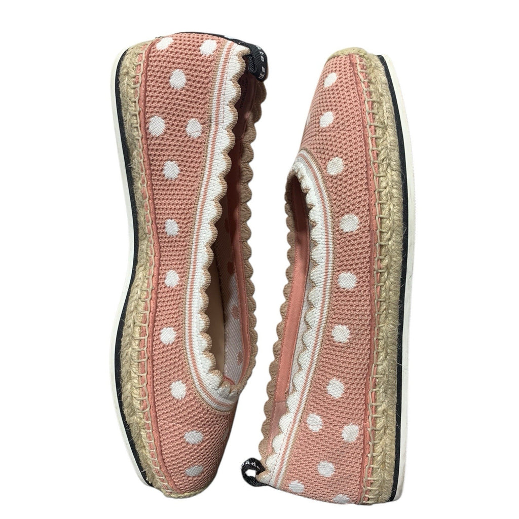 Kate Spade Knottingham Scallop Polka Dot Espadrilles Lace Women's 9B PINK