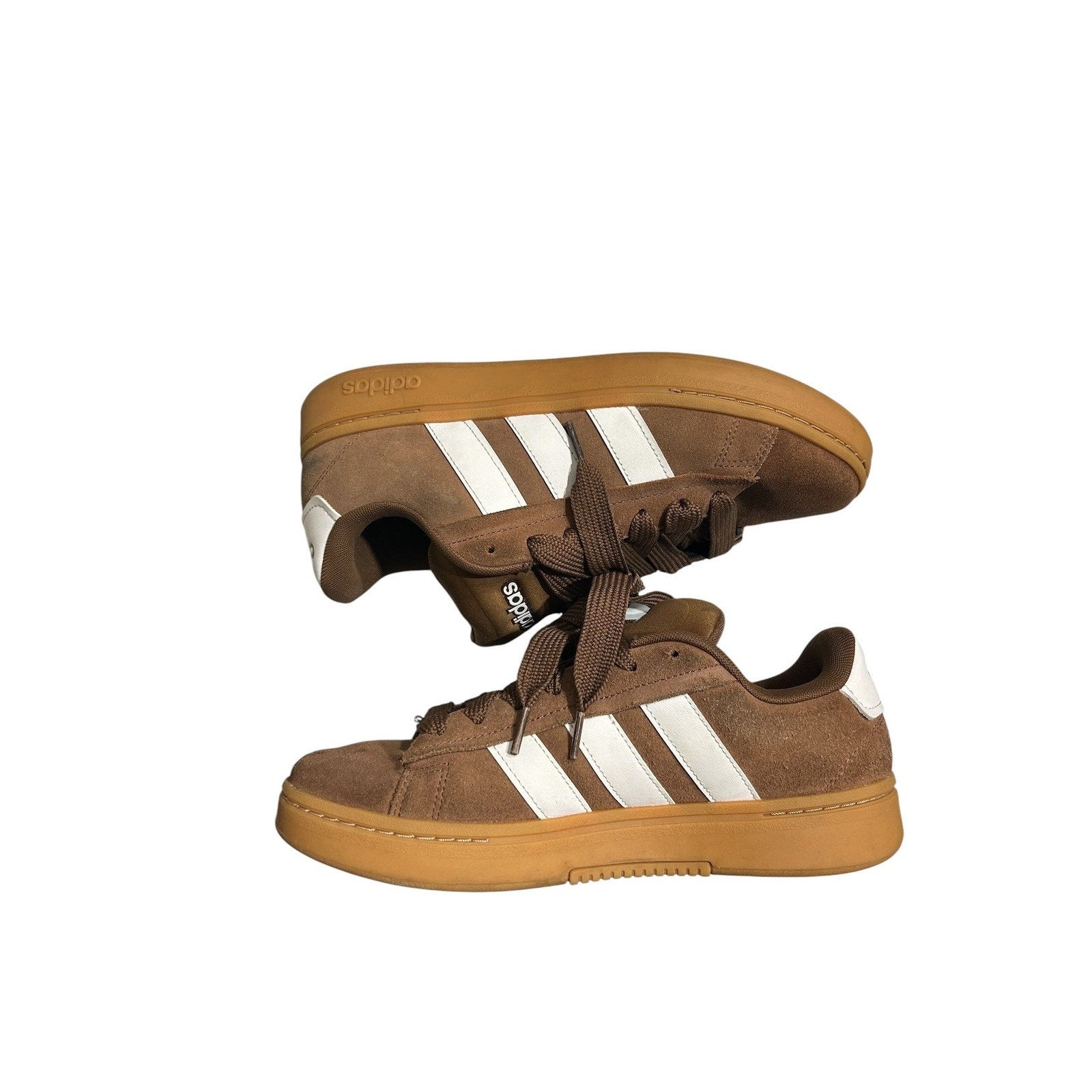 Adidas Grand Court Alpha Brown Suede Gum Suede Skate Shoes Mens 9.5 NWOT