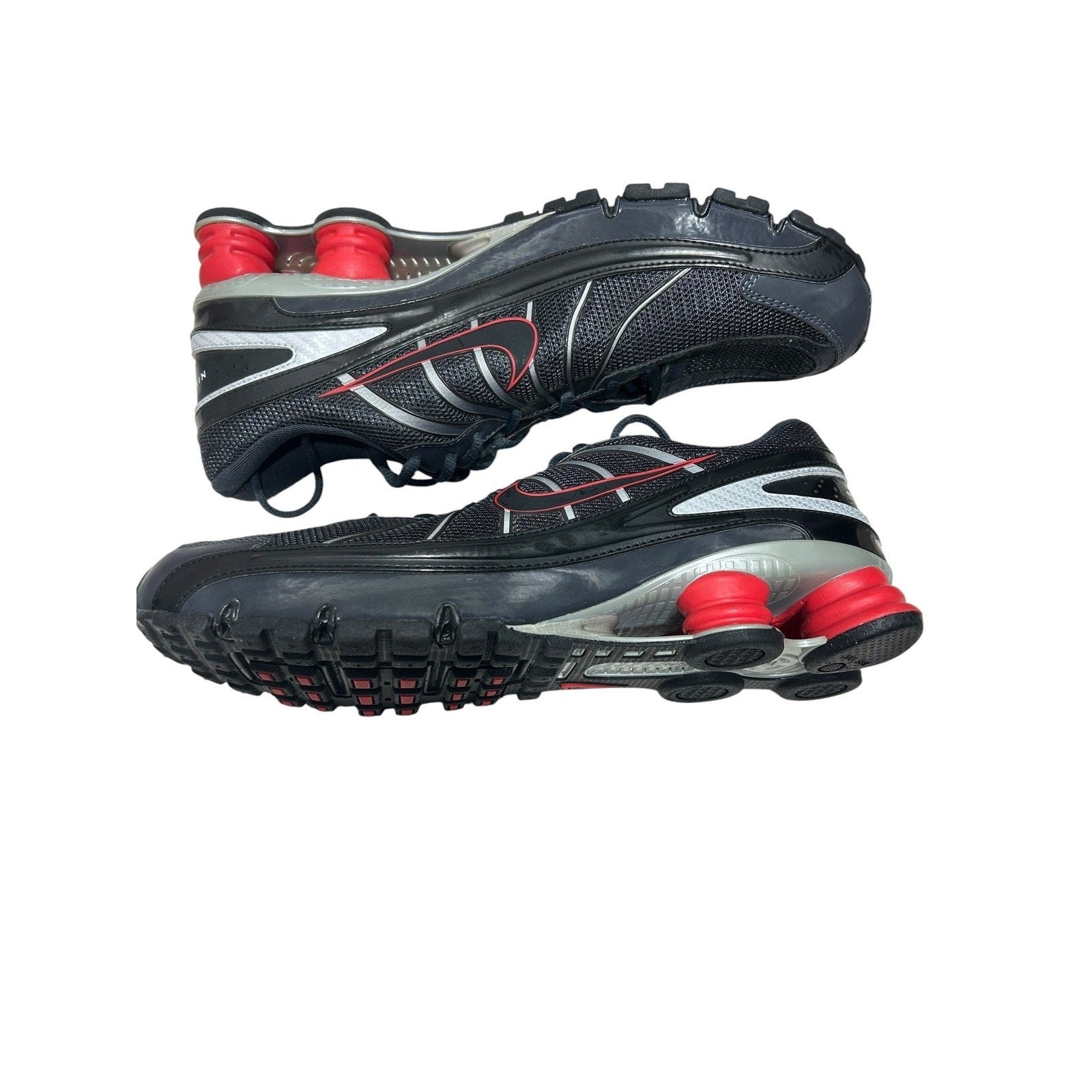 Nike Shox Turbo VII silver Black Red Mens Running Shoes 324907-002 Size 12