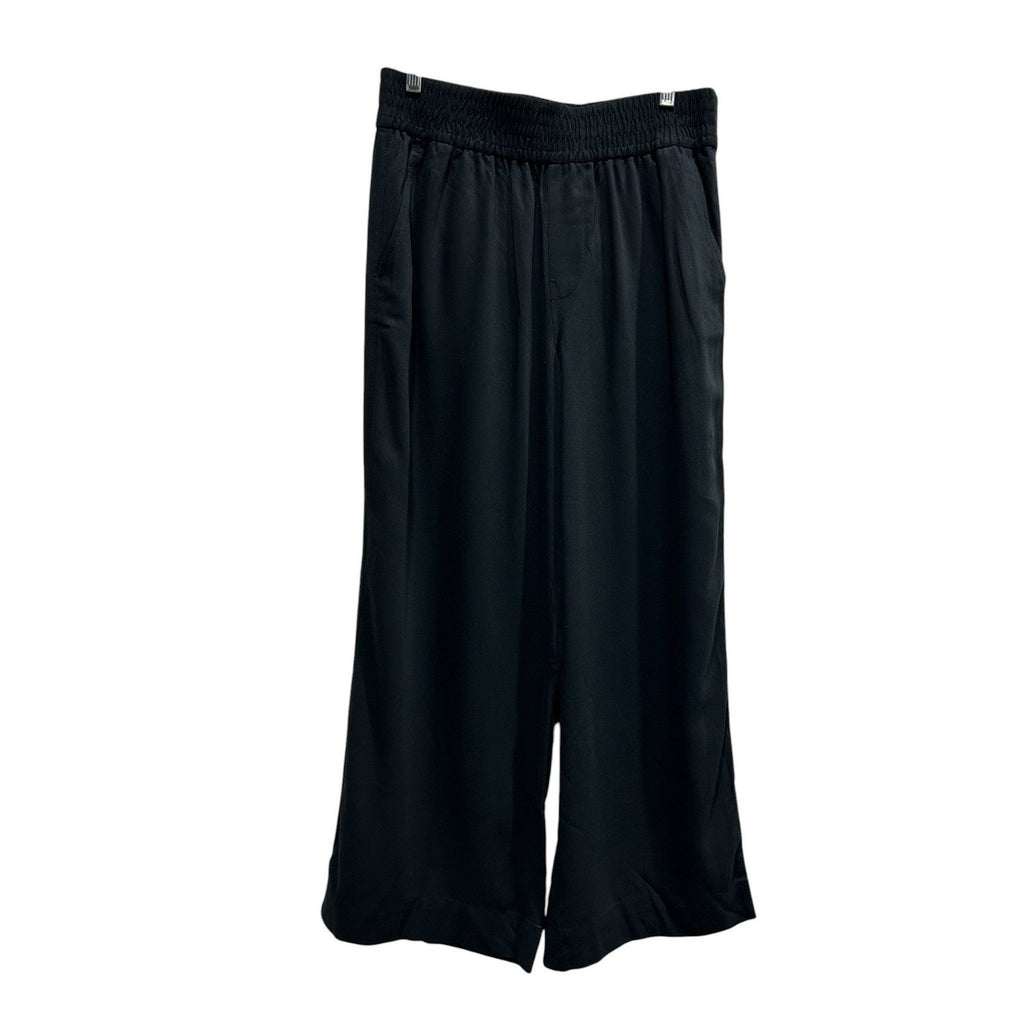 Madewell Women Black Smocked Elastic Waist Wide Leg Pull On Pants NH252 MP