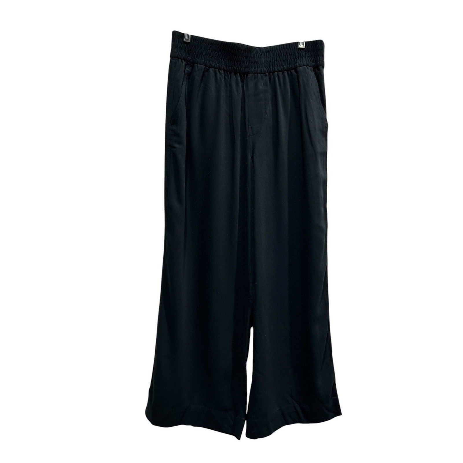 Madewell Women Black Smocked Elastic Waist Wide Leg Pull On Pants NH252 MP