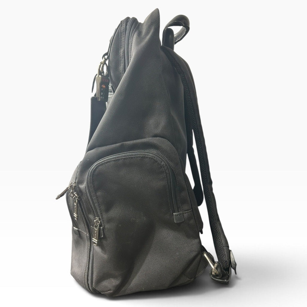 Tumi Alpha Black Ballistic Nylon Wheeled Backpack Laptop Travel Bag 26103D4