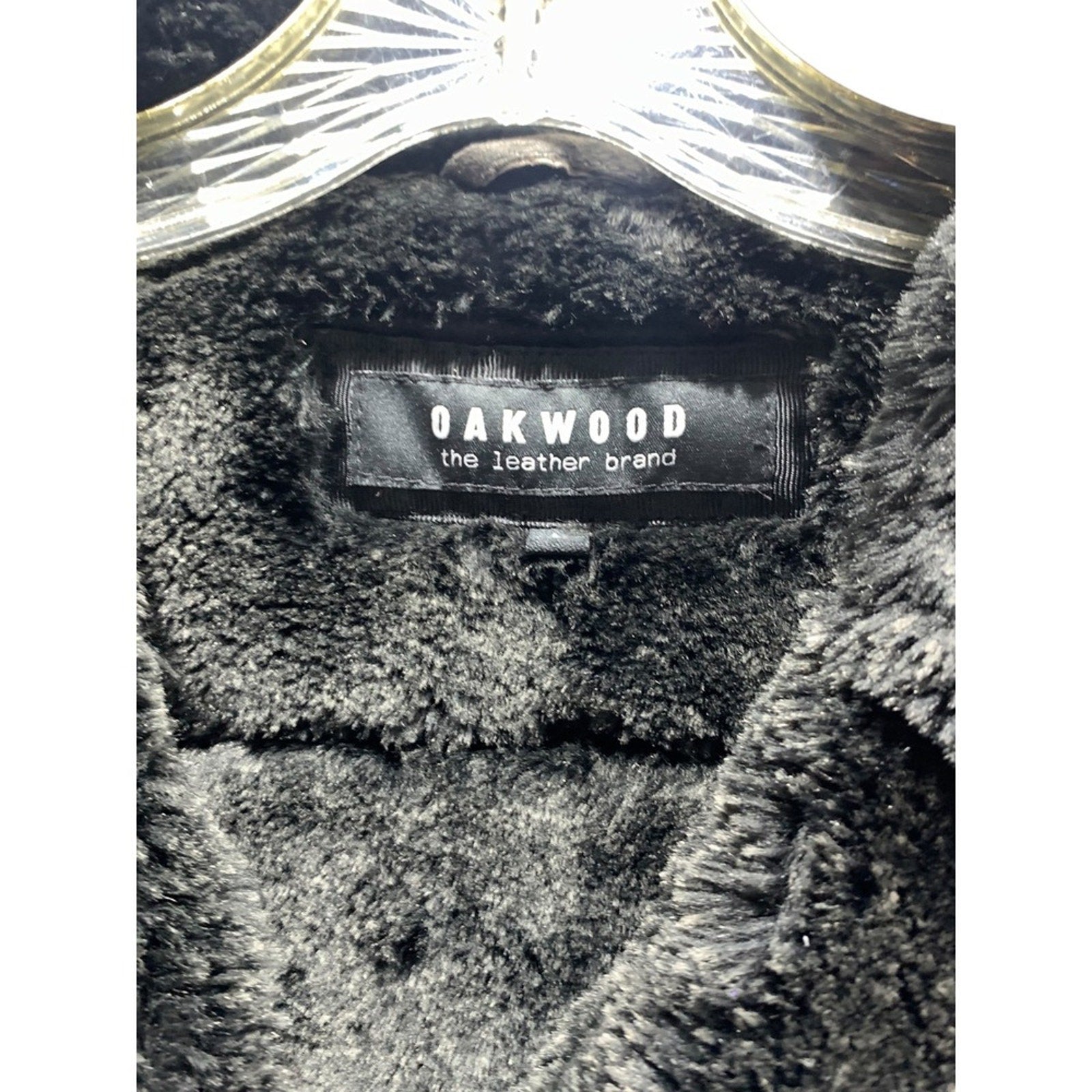 OAKWOOD The Leather Brand Women's L Gray Faux Fur Lined Faux Suede Moto Jacket