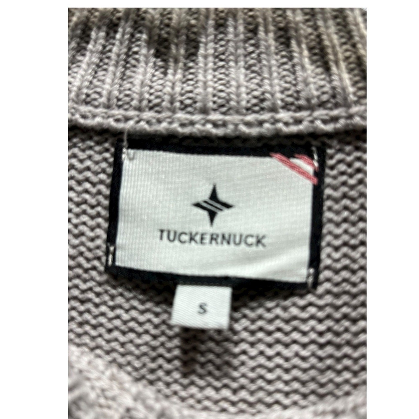 Tuckernuck Wheat Bexley Crew Sweater Wool Blend Gold Buttons Beige Gray SZ S