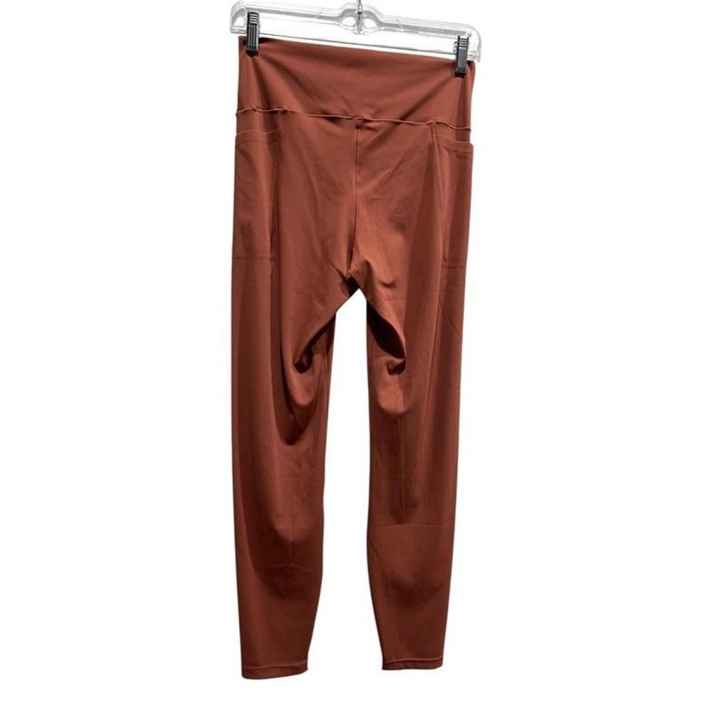 Soma 24/7 High Waist Leggings Terracotta Rust Orange Side Pockets Size M 804381