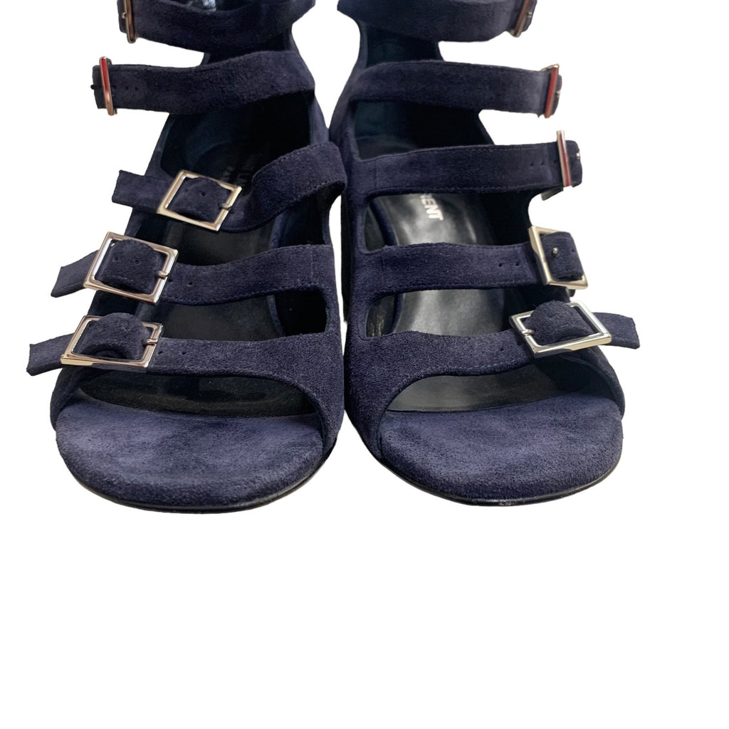 YSL Saint Laurent Babies Suede Gladiator Heeled Sandals SZ 7