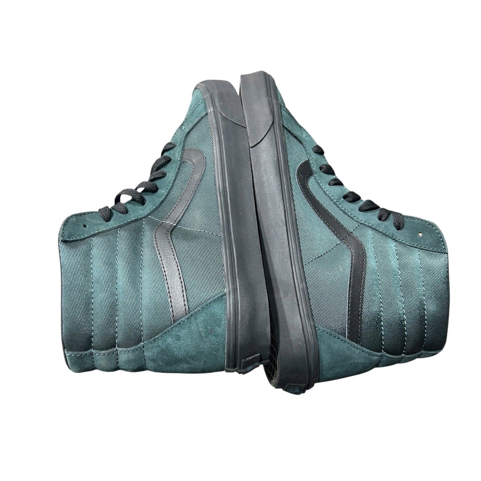 Vans Sk8-Hi Mens 12 Dark Green Black Suede High Top Skate Shoes NEW backtoschool