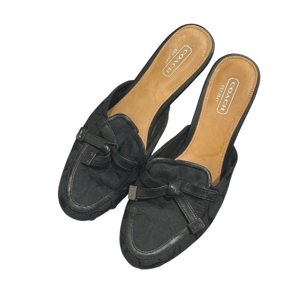 Coach TANYA Studded Platform Clogs Mules Heels Womens 7b classic office preppy