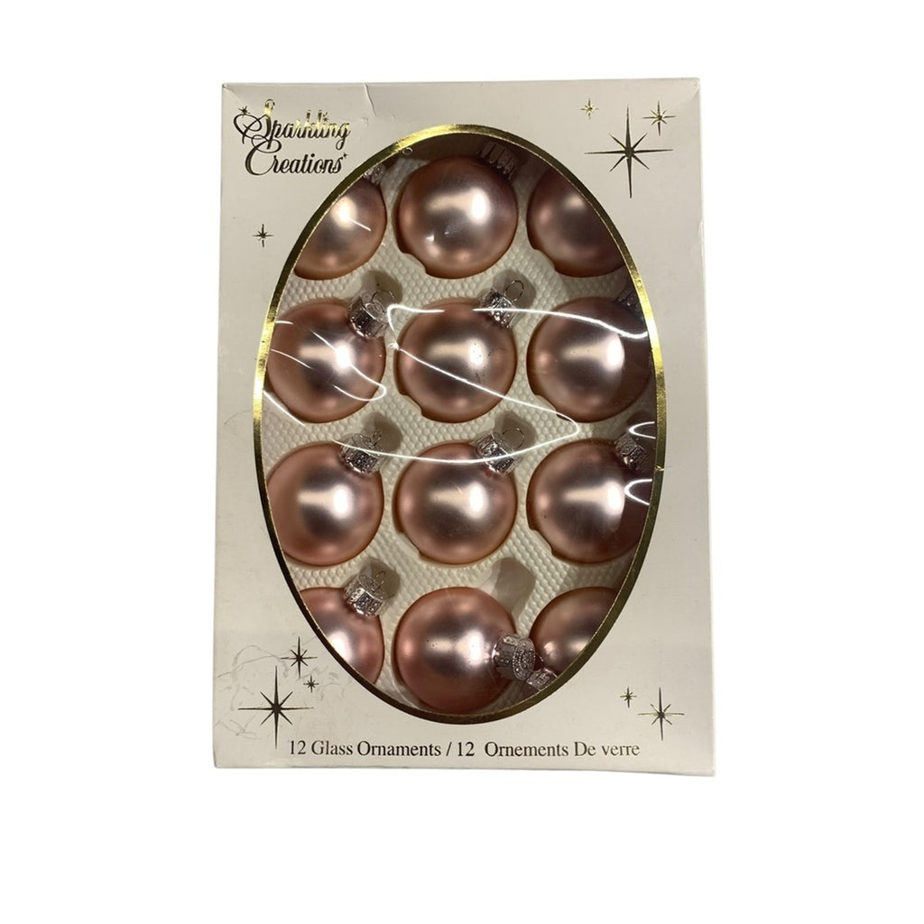 SparklingCreations 12 Glass Ornaments Rose Gold Shatterproof Christmas Tree