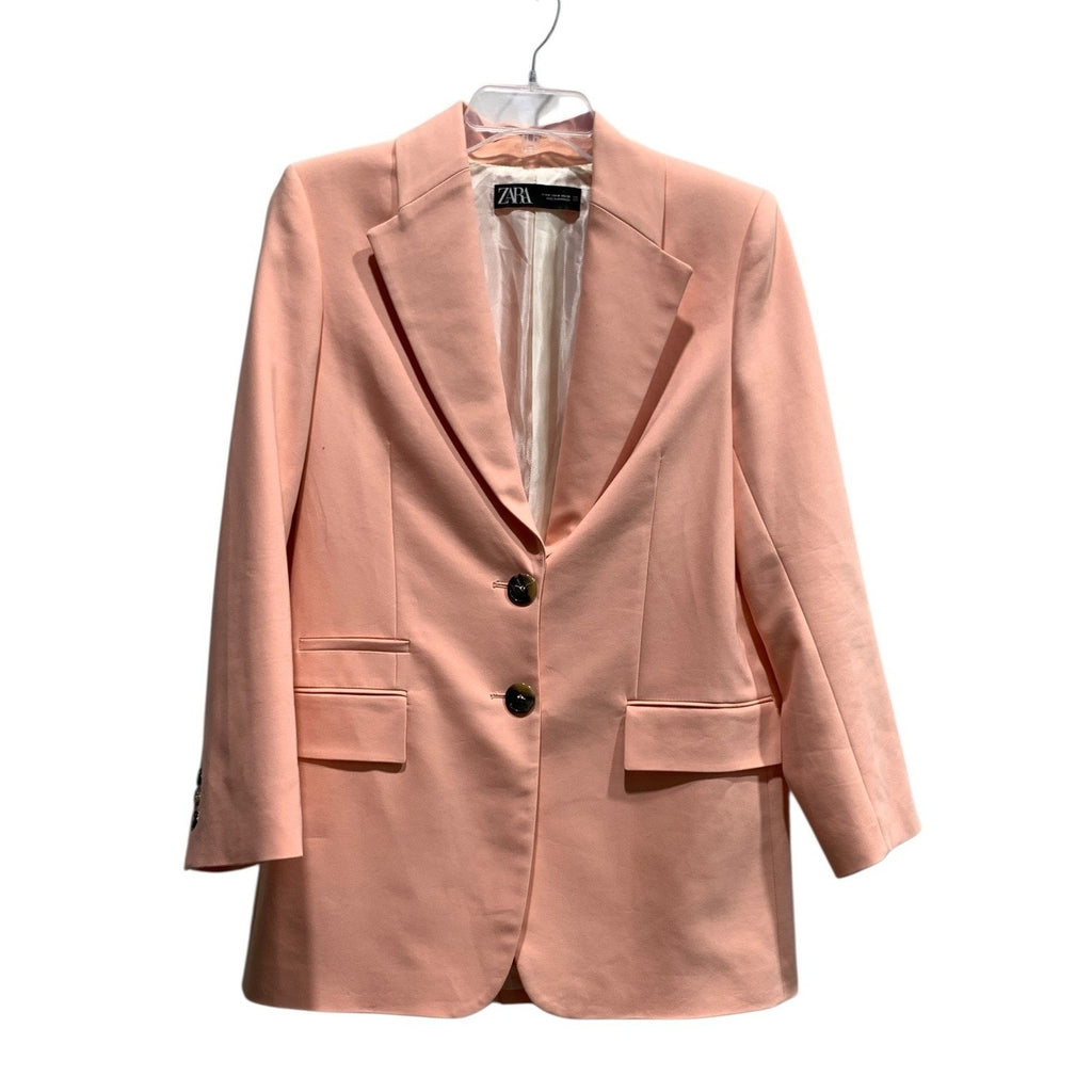 Zara Womens Peach Pink Tailored Longline Blazer Jacket 2851/230/666 Size M
