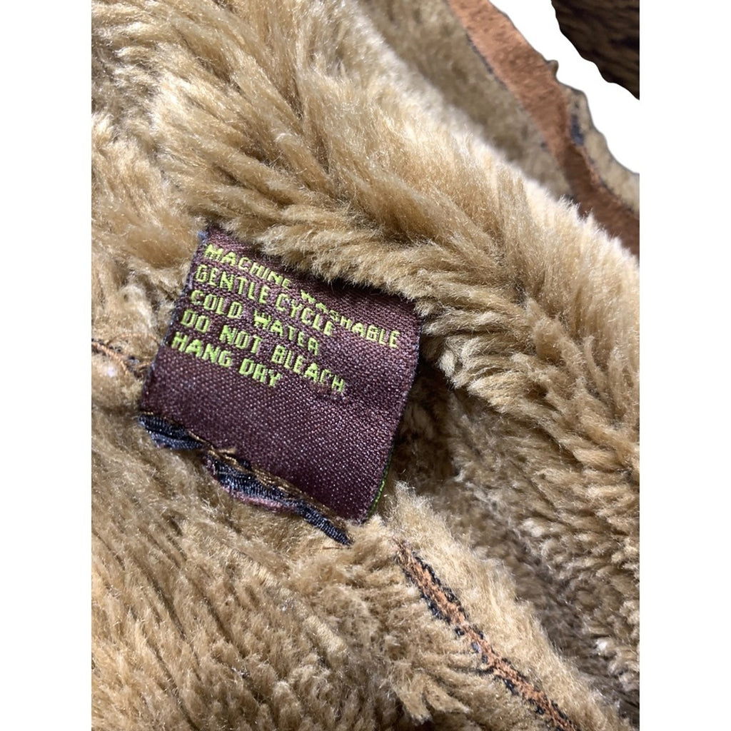 FUDA Women's Brown Faux Suede Shearling Lined Coat Jacket Size L