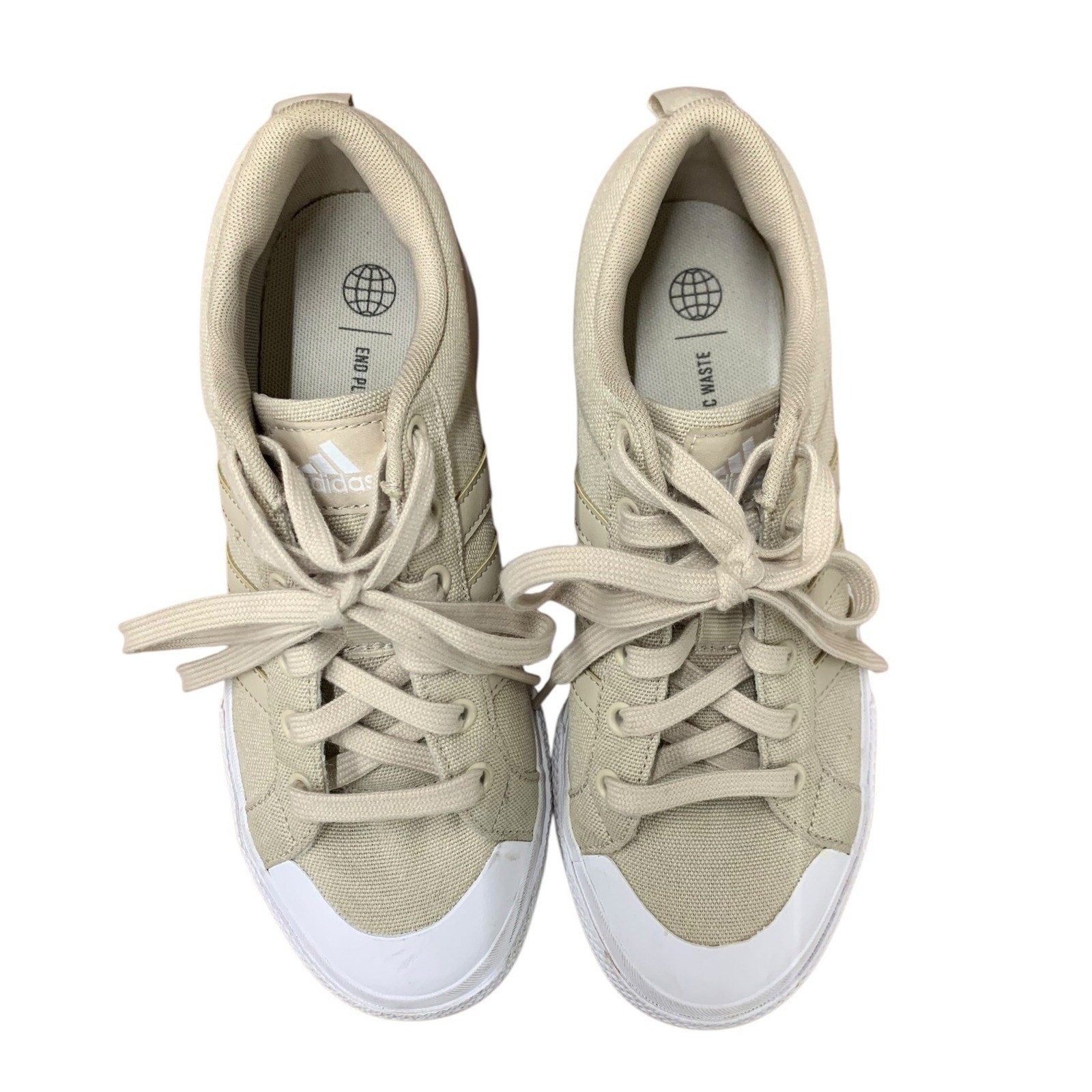 Adidas Bravado 2.0 Platform Skate Sneaker (Women) SZ 7 Beige/ beige/ white