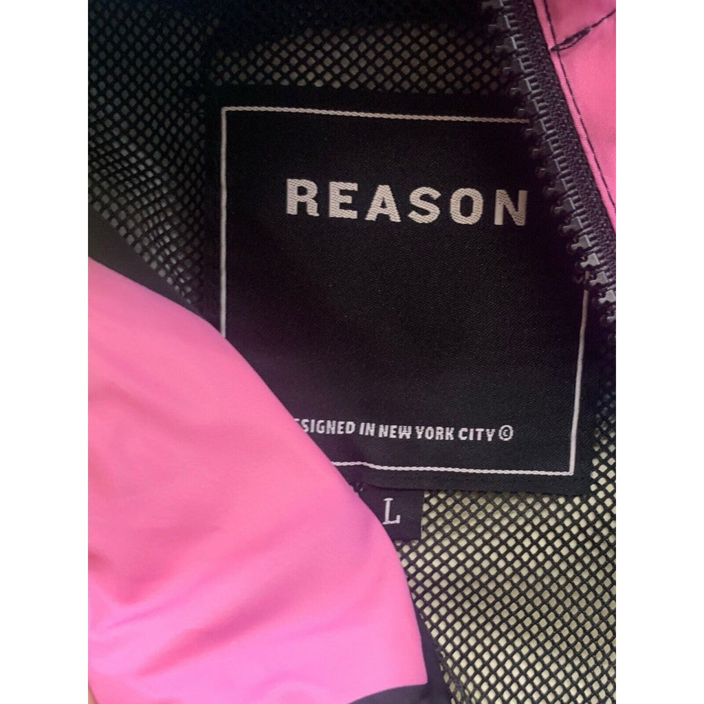 Reason Brand Peace Sign RELAX ANORAK Abstract Mesh Lined Windbreaker Men's L NEW