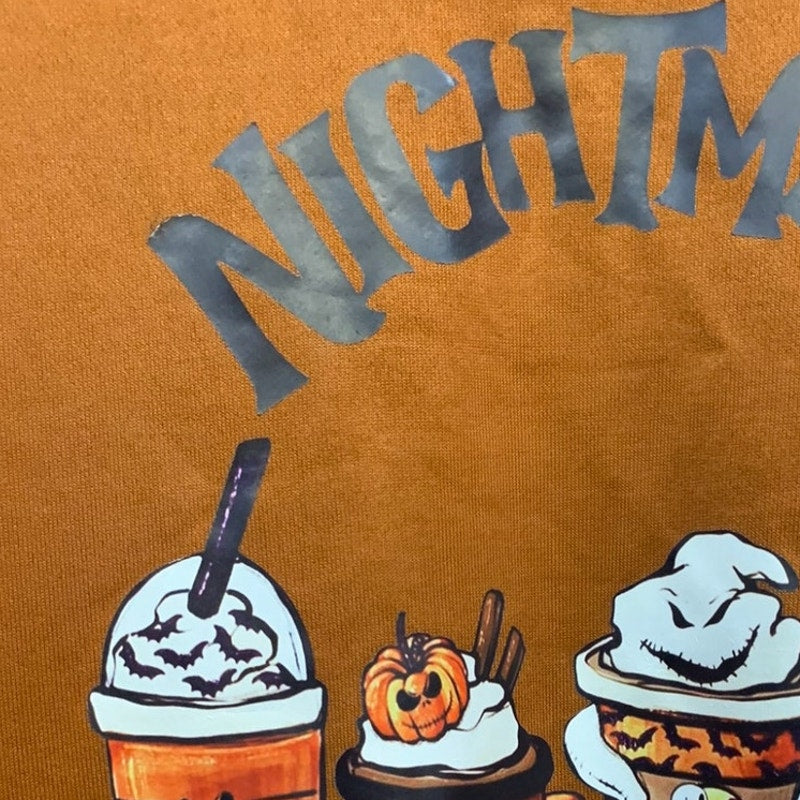 Nightmare Before Coffee Sweatshirt Fall Halloween SZ L