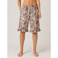Sundance Women Red Floral Toile Ruffle Pajama Shorts Cream Size S Elastic Waist