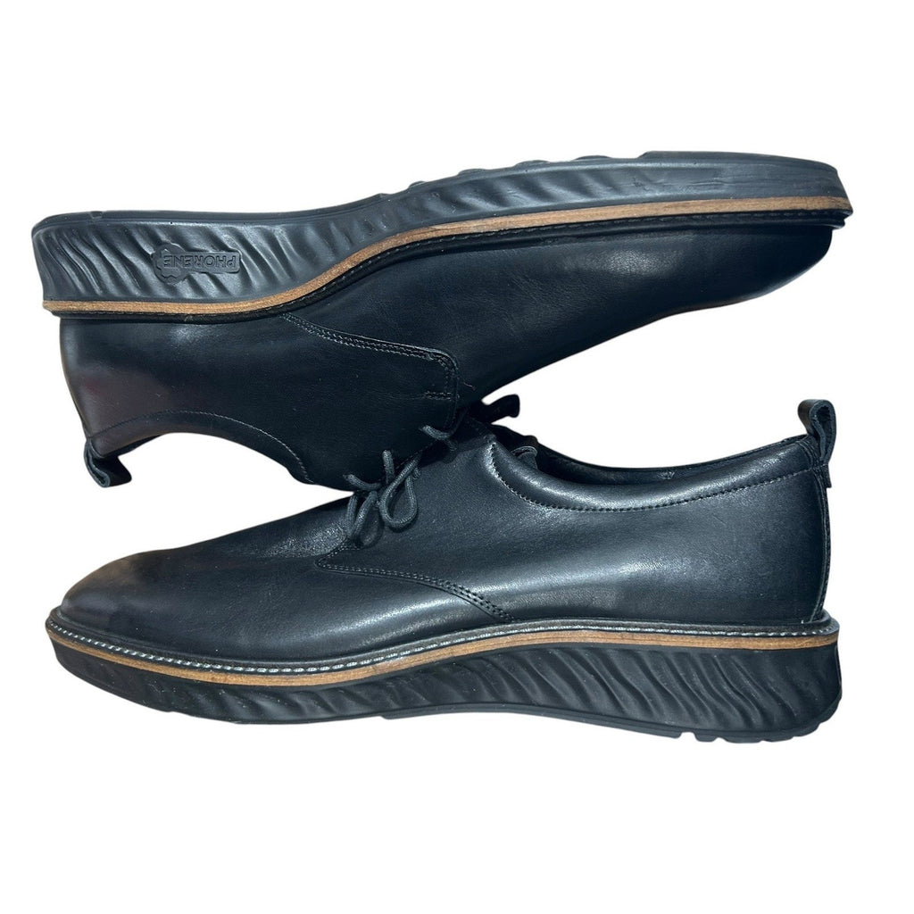 ECCO ST.1 Hybrid Lite Mens Black Leather Plain Toe Derby Shoes EU 47 US 13