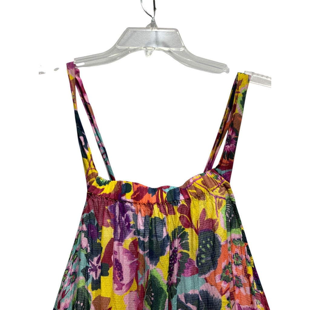 Anthropologie Printed Maxi Dress Cover Up Womens Medium Multi Color Strappy Back