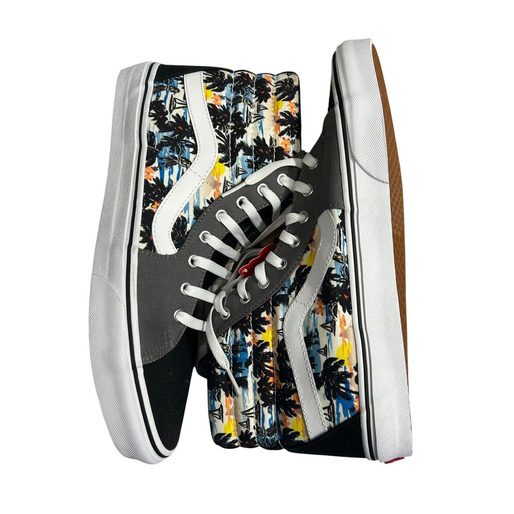 Vans Sk8-Hi Hawaiian Hula Tropical Print Mens 12 Black Grey High Top Sneakers