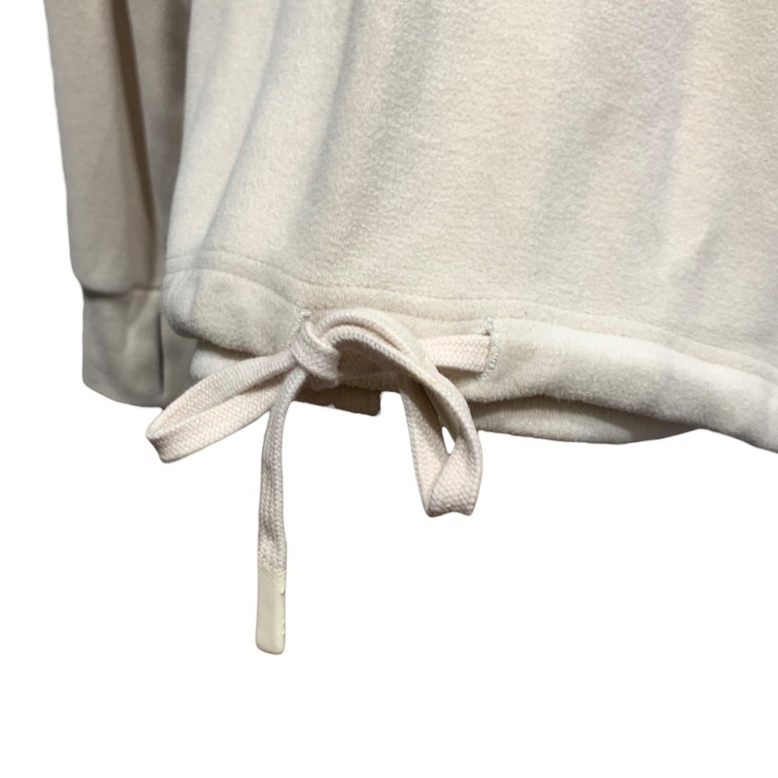 Varley Portland High Neck Midlayer Restore Jersey Pullover Cream XS  Drawstring