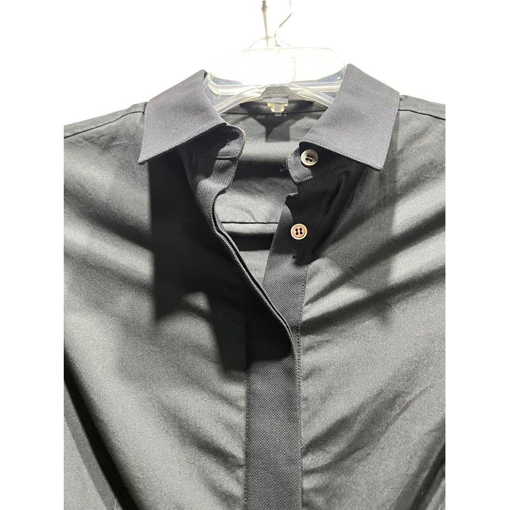 Alexander Wang Black Cotton Cutout Tie Waist Shirt Dress Size 2 Long Sleeve