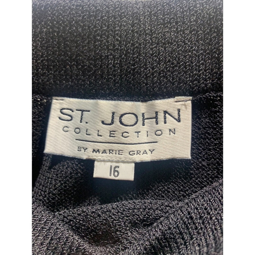 ST. JOHN COLLECTION BY MARIE GRAY Black Knit Maxi Skirt Size 16