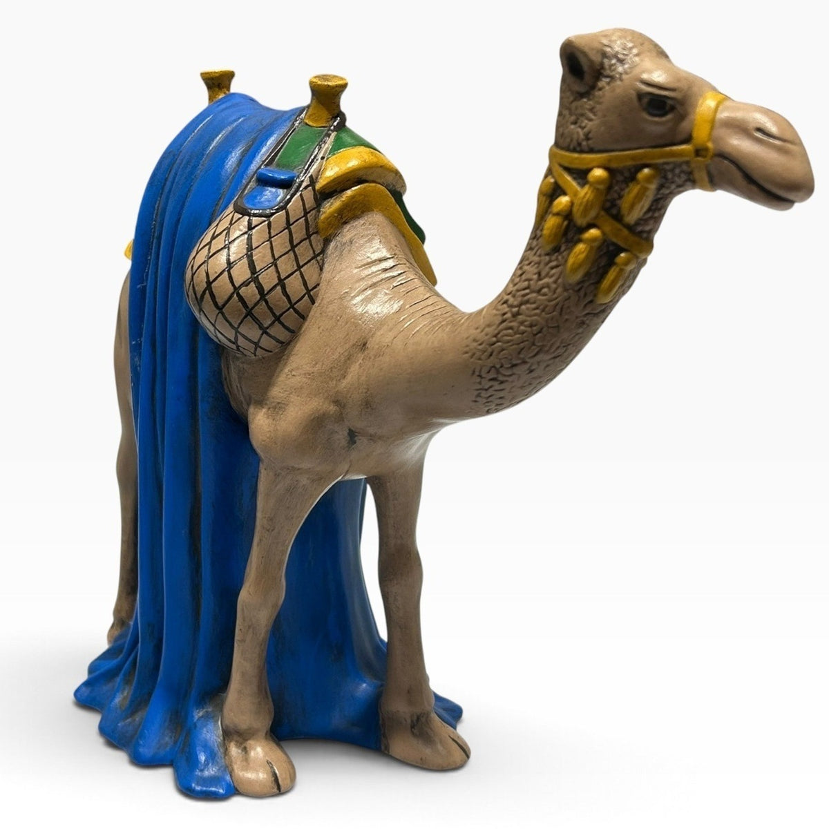 Vintage 1970s Holland Mold Camel Nativity Scene Figurine 8.5" Hand Painted