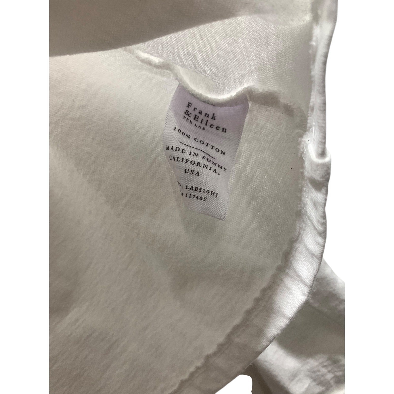 Frank & Eileen Tee Lab White 100% Cotton Long Sleeve Polo Shirt Size M capsule