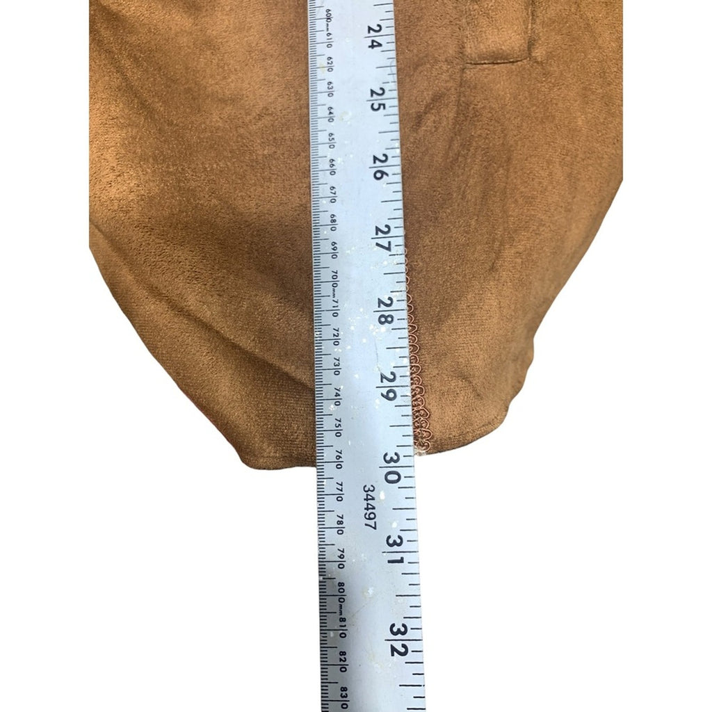 FUDA Women's Brown Faux Suede Shearling Lined Coat Jacket Size L