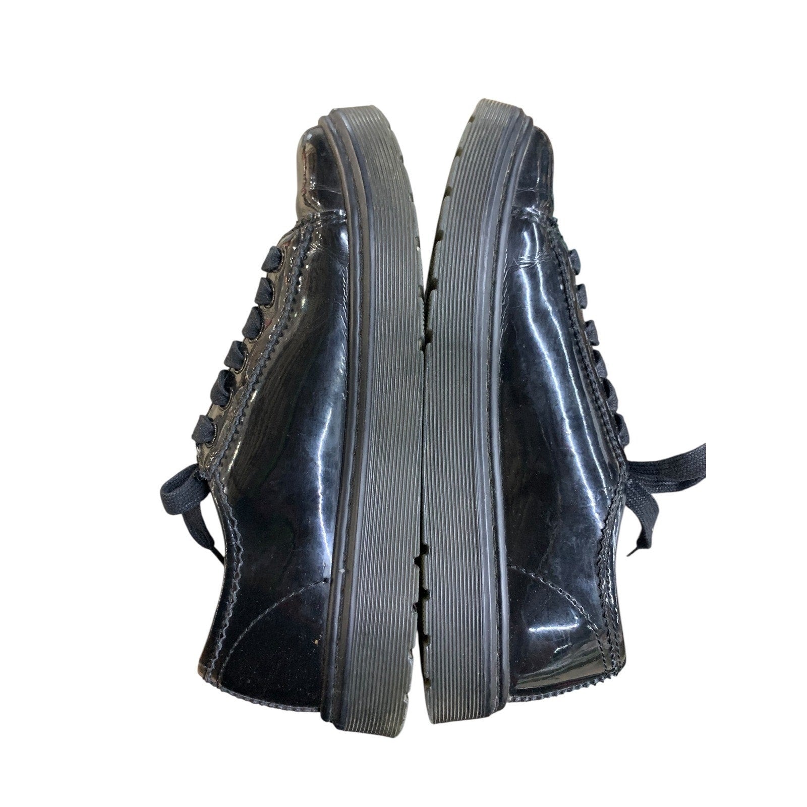Dr. Martens SPIN Black Patent Leather Low Top Lace Up Casual Women's Shoes SZ 7