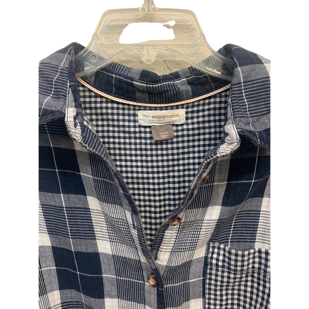 Anthropologie Pilcro Plaid Boyfriend Button Down Shirt SZ XS/S