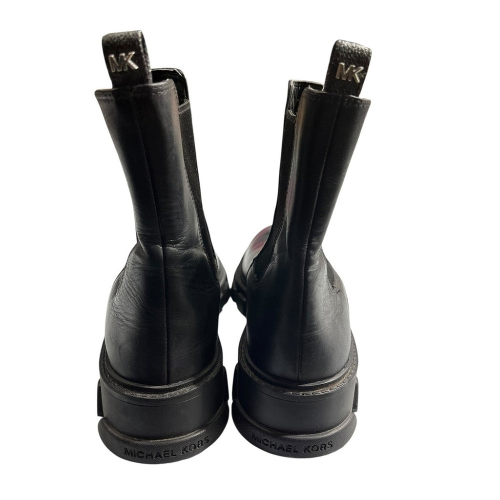 Michael Kors Ridley Lug Sole Chelsea Bootie - black leather Size 7M