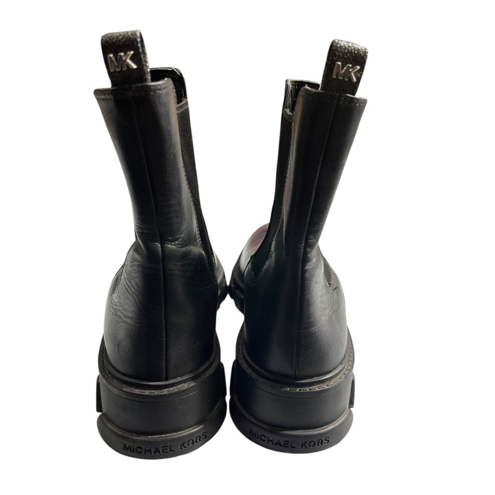 Michael Kors Ridley Lug Sole Chelsea Bootie - black leather Size 7M