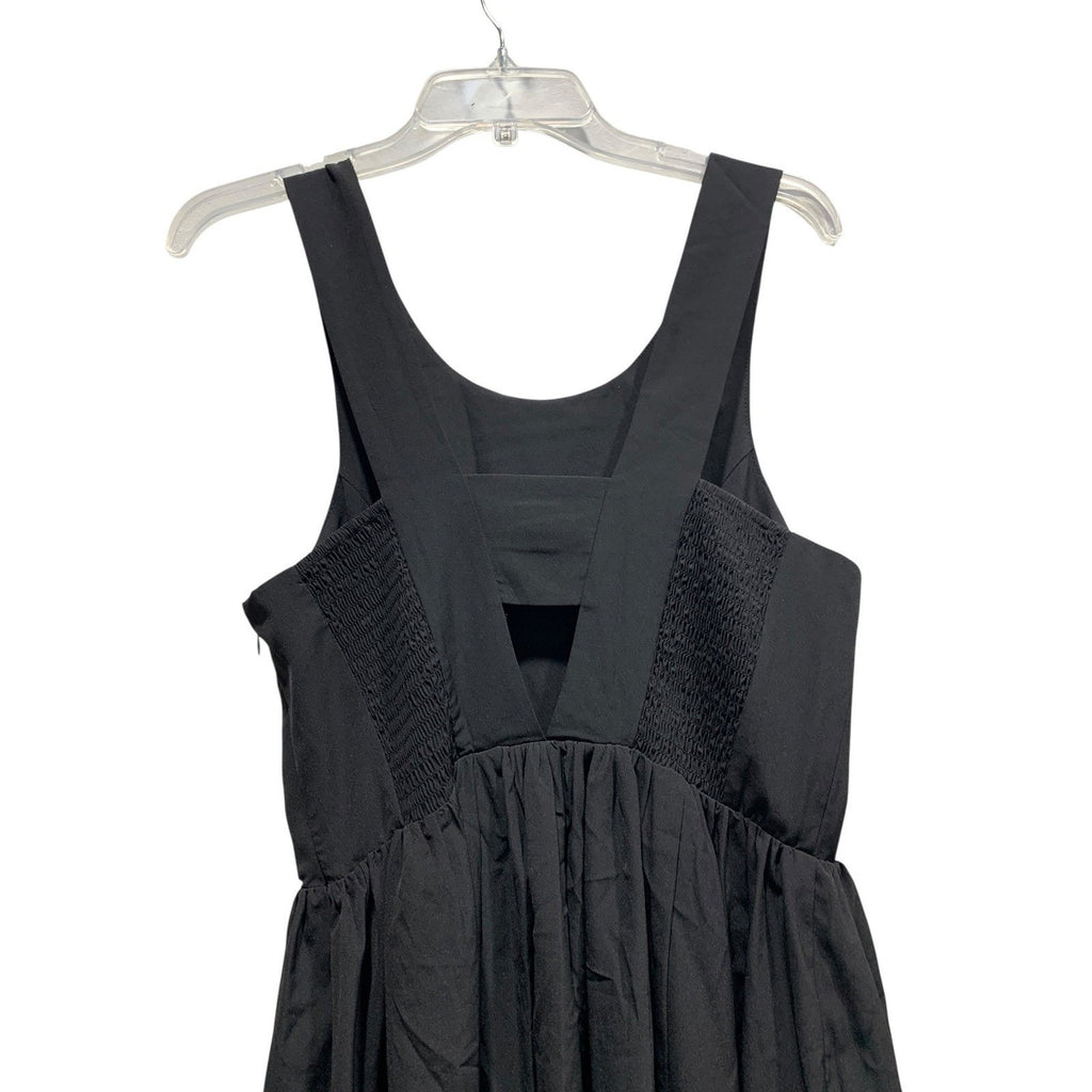 Amanda Uprichard Black Fit and Flare Open Back Smocked Dress Size M RN132941