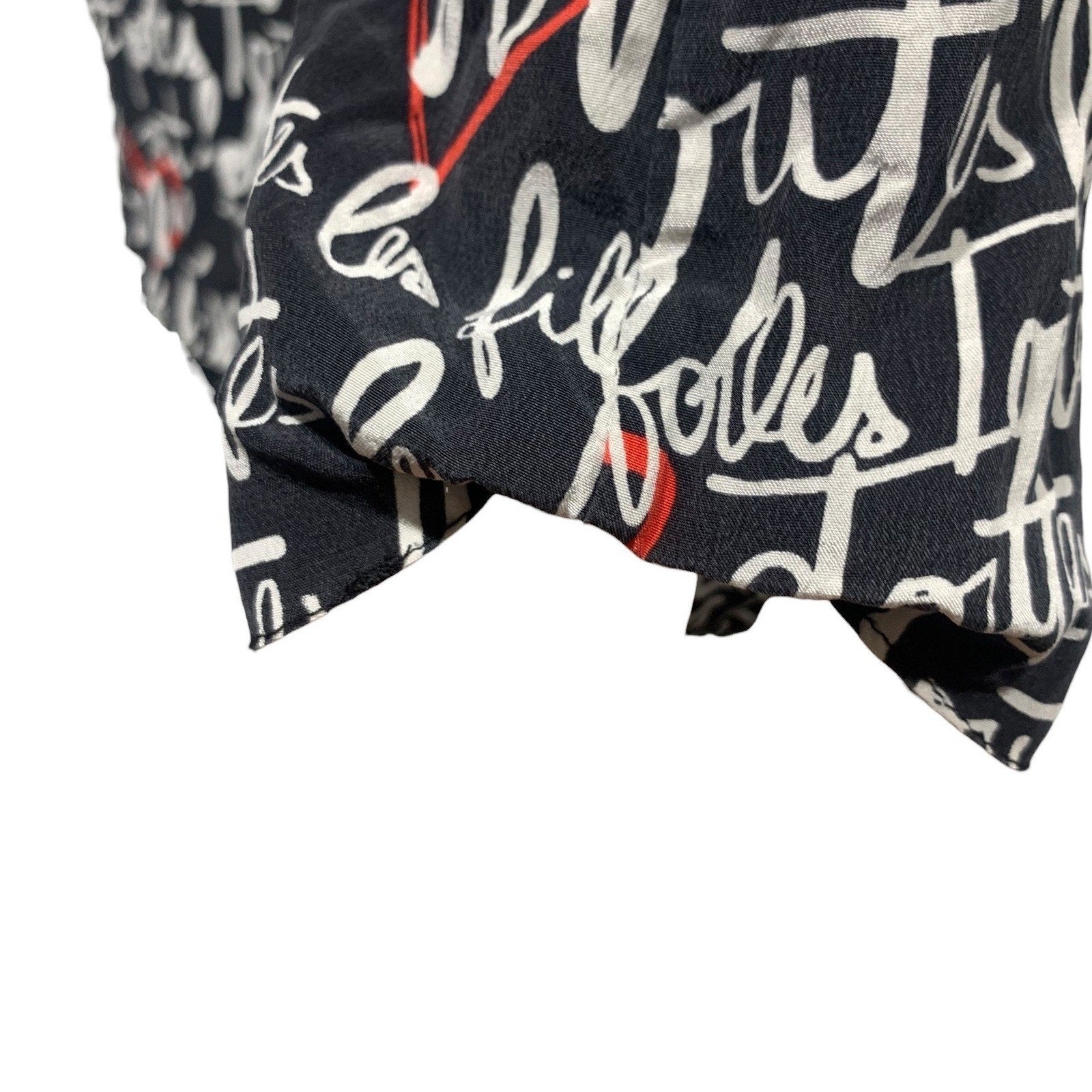 Kate Spade Toutes les Filles sont Folles Script Blouse Navy Red Collar Size 4