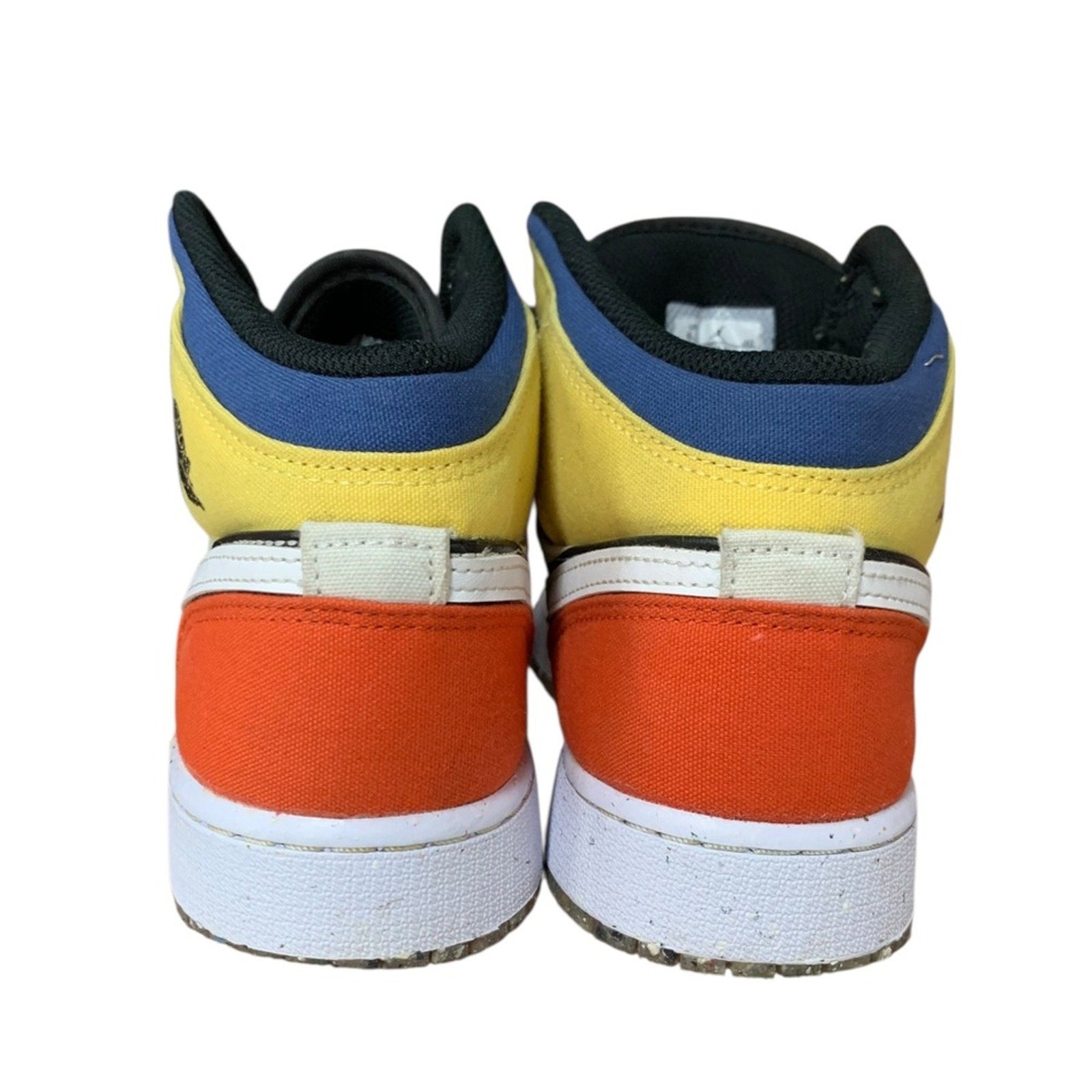 Air Jordan 1 Mid SE GS White Orange Yellow Basketball Sneakers Shoes DV1316-100