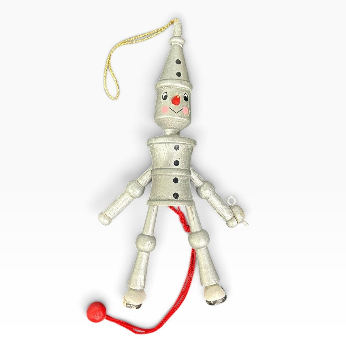 Vintage Kurt Adler 1980 Wizard of Oz Wooden Jumping Jack Ornaments Set of 4