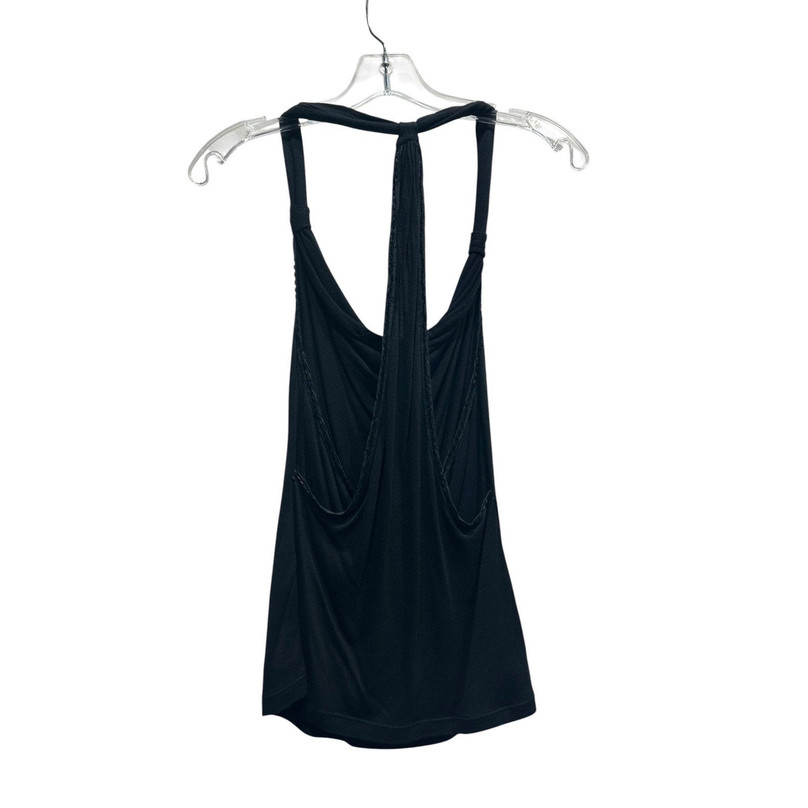 Club Monaco Womens Black Cowl Neck Beaded Racerback Tank Top XS 600379