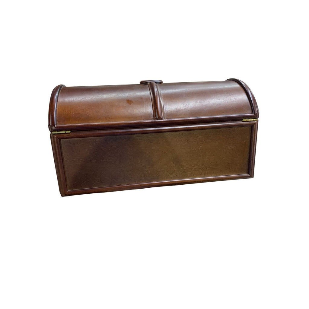 Vintage Wooden Coin Collectors Chest Roll Top Storage Box Display Case