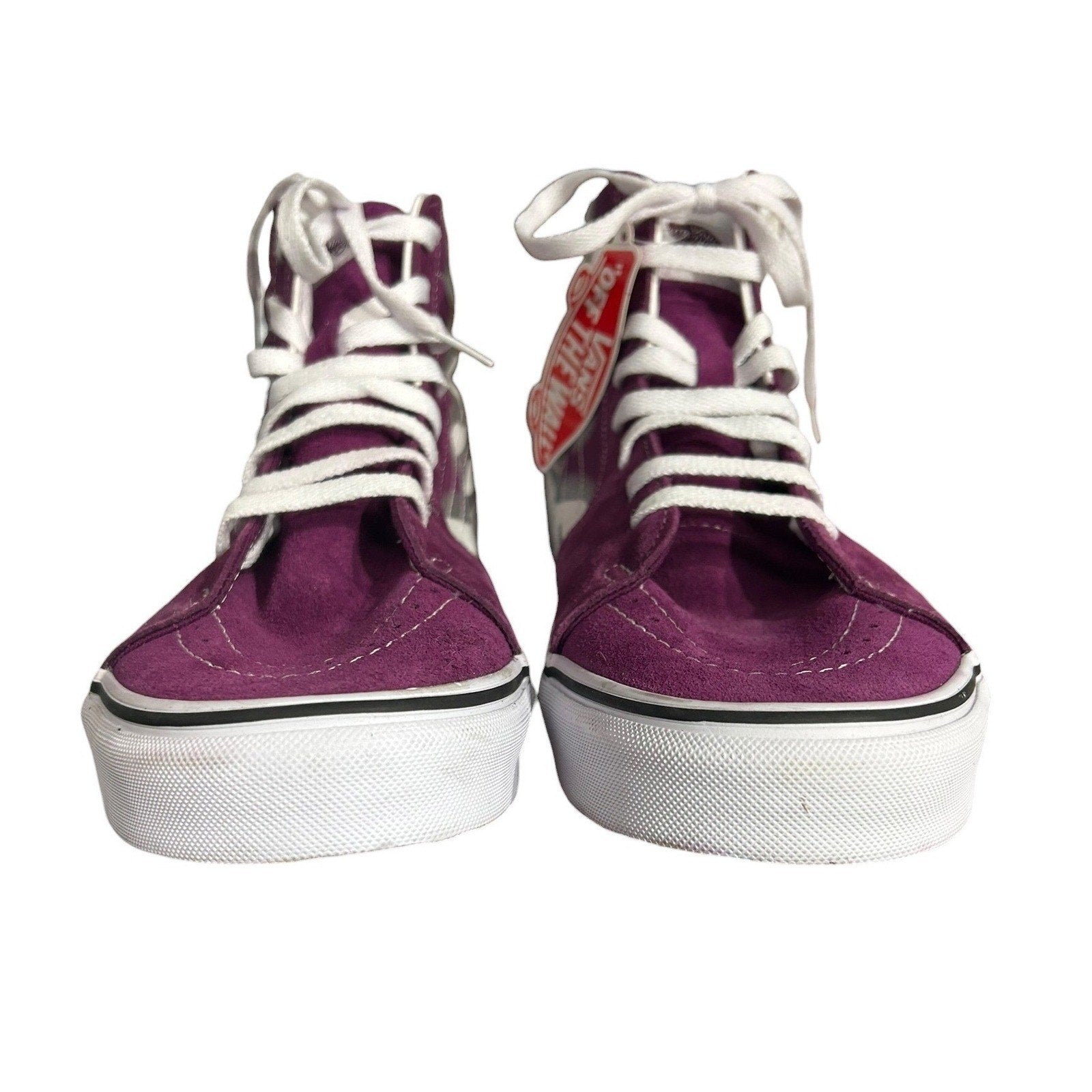 Vans Sk8-Hi Purple White Silver Flame High Top Sneakers Mens 12 Womens 13.5