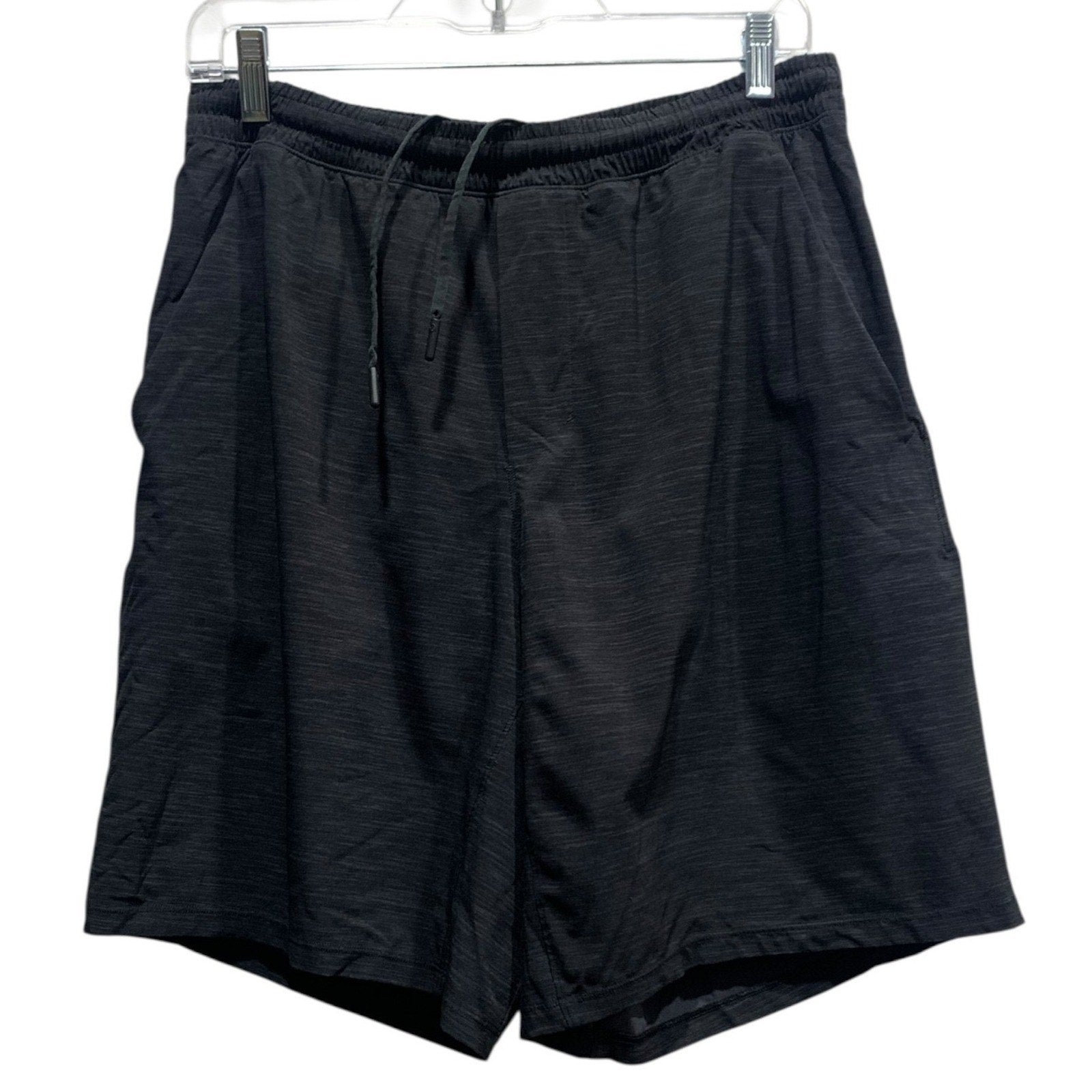 Lululemon Mens Pace Breaker Lined Shorts Black Heathered Space Dye Size L 310