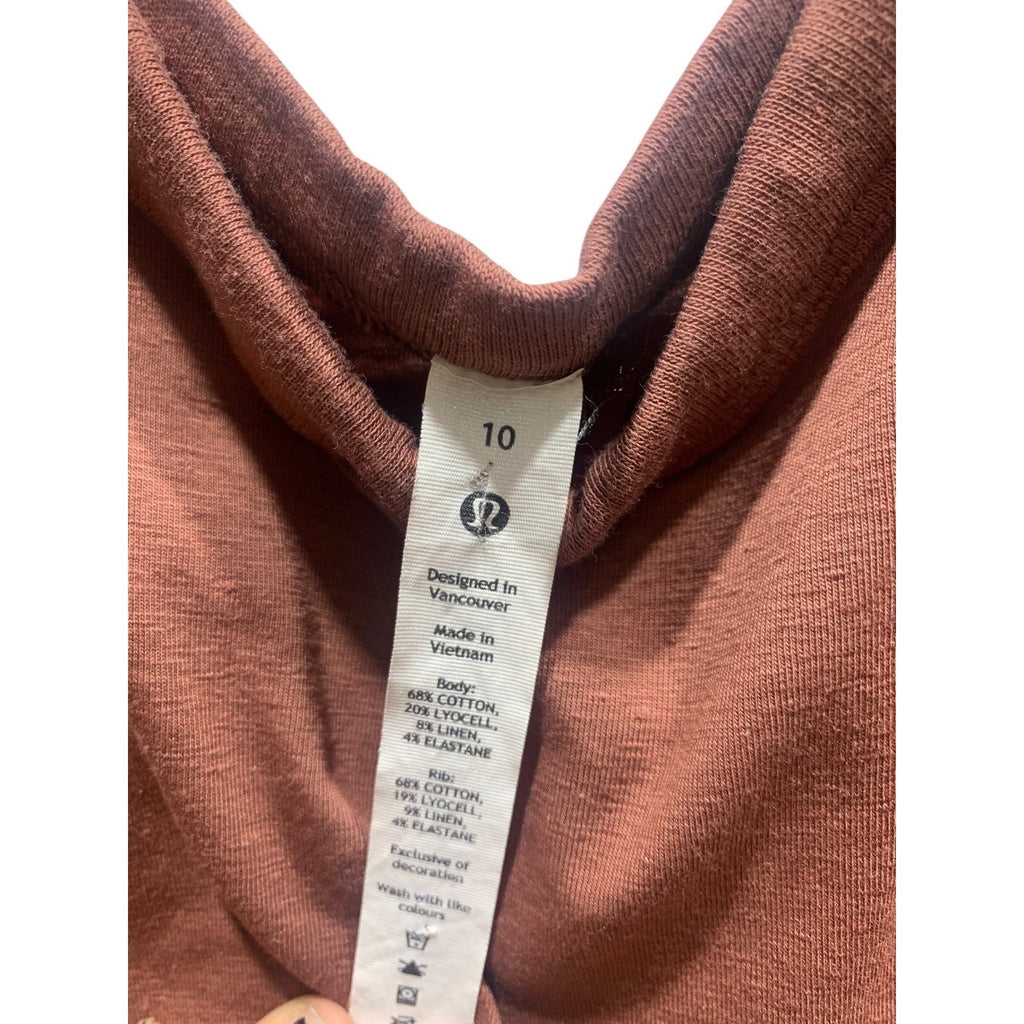 Lululemon Classic-Fit Cotton-Blend Scoop Dress sz 10 Ancient Copper