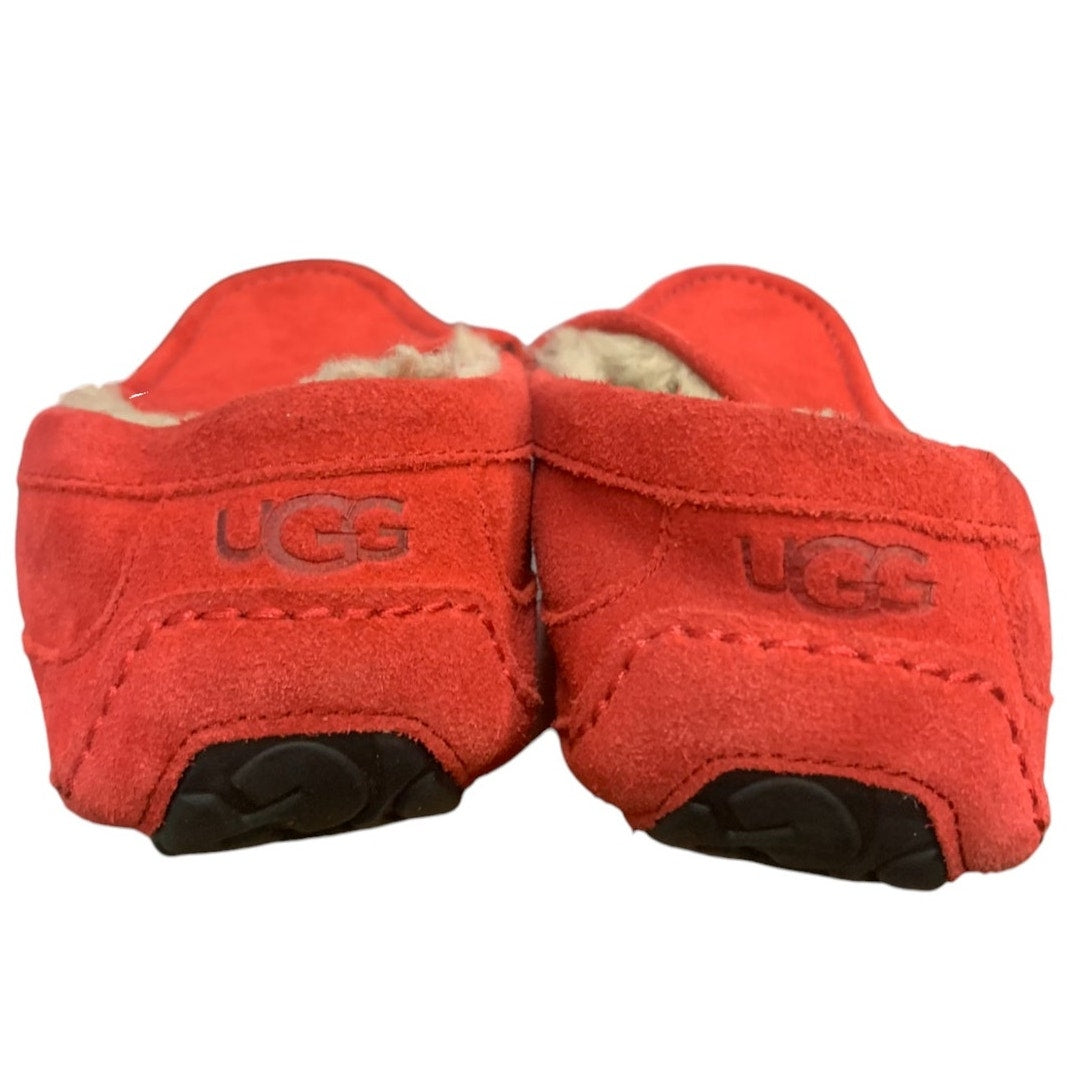 UGG Australia Men's Ascot Slippers Samba Red 1101110 Shoe Sheepskin Suede SZ 9