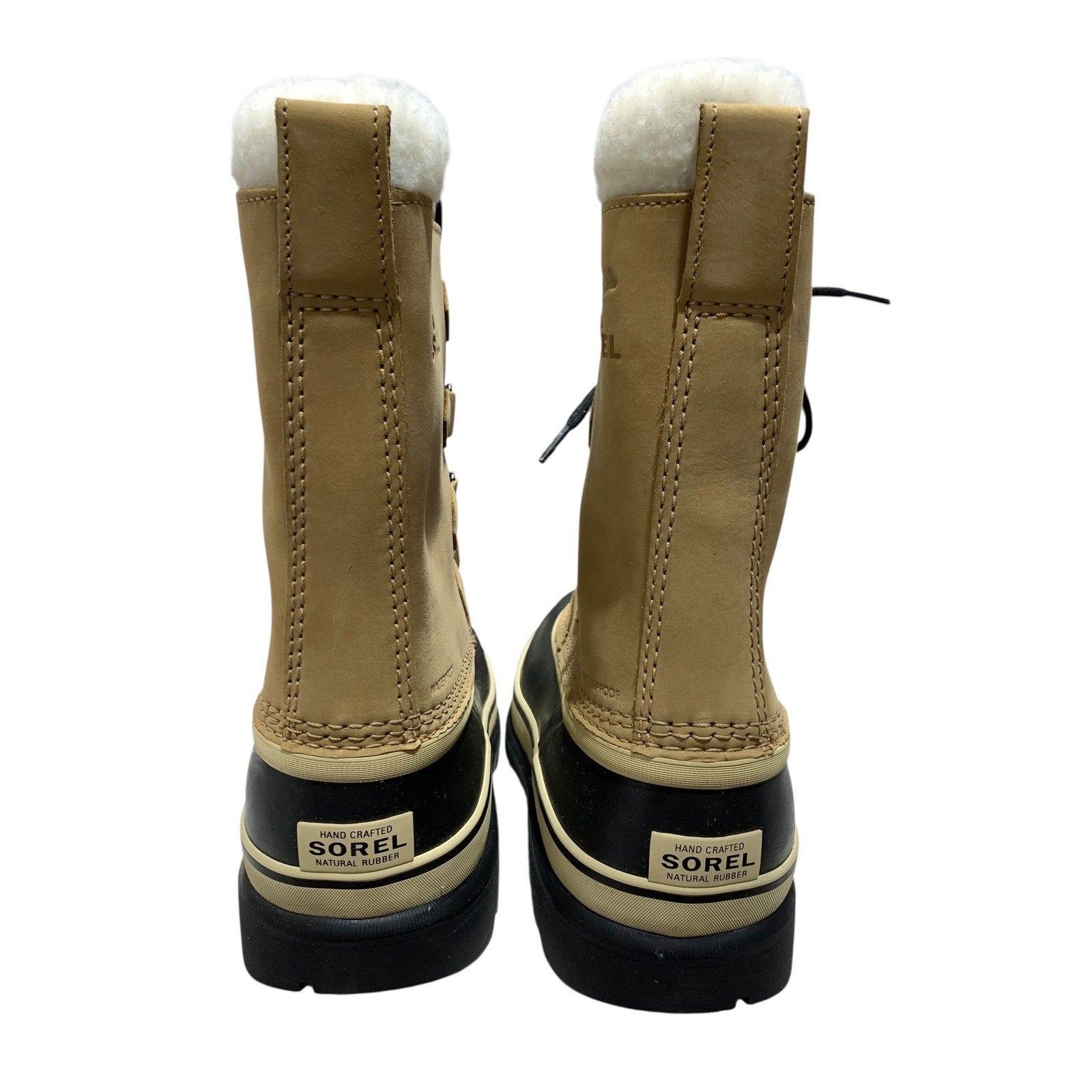 Sorel Caribou Mens Waterproof Winter Snow Boots Buff Black NM1000-281 Size 11