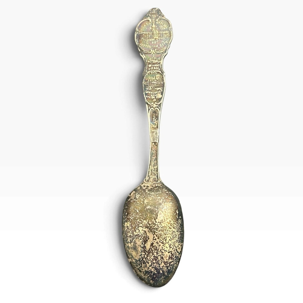 Vintage Sterling Missouri State Souvenir Spoon Pierre Laclede Jefferson City 6in