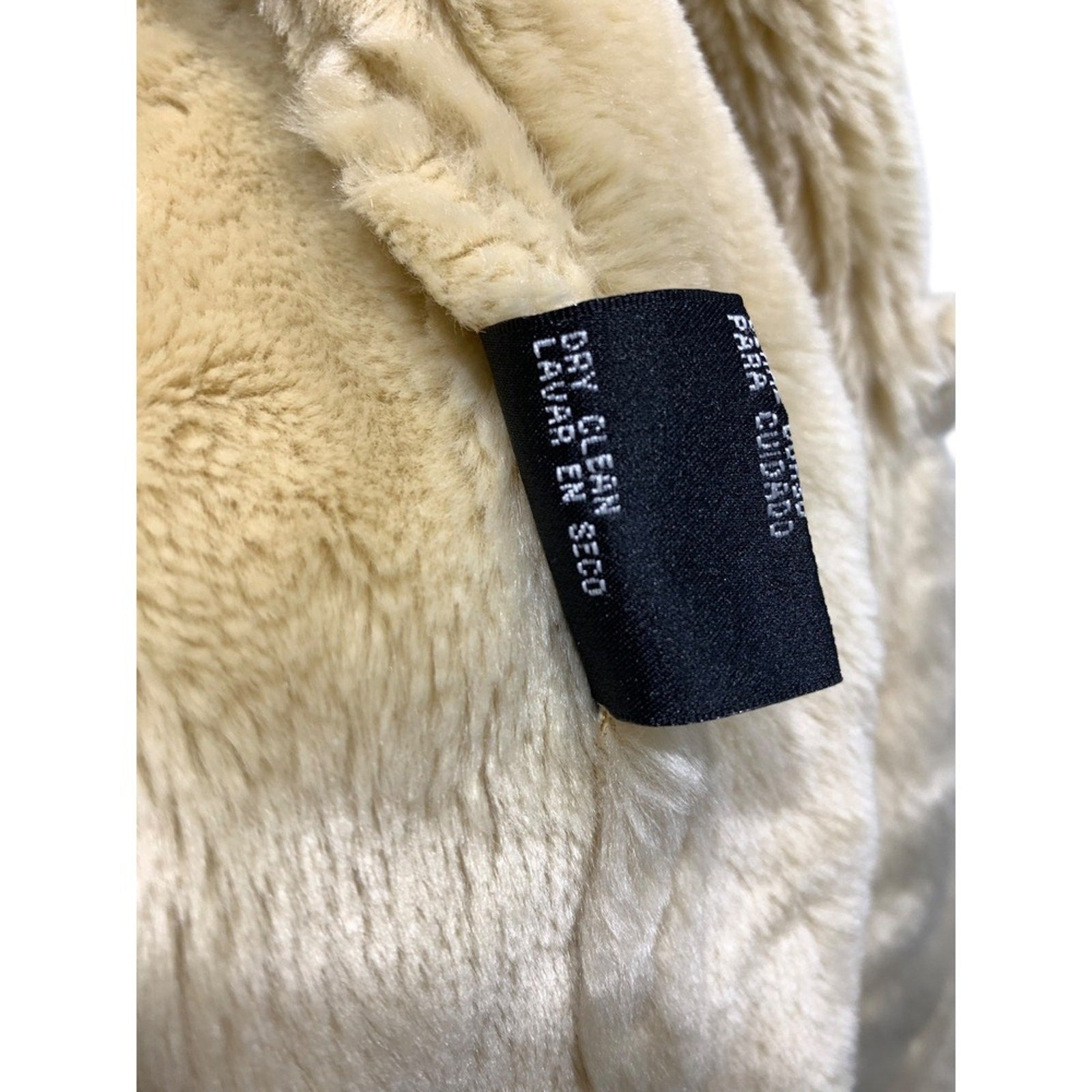 Marvin Richards Women's Beige Faux Suede Fur Lined Hooded Zip Up Jacket L