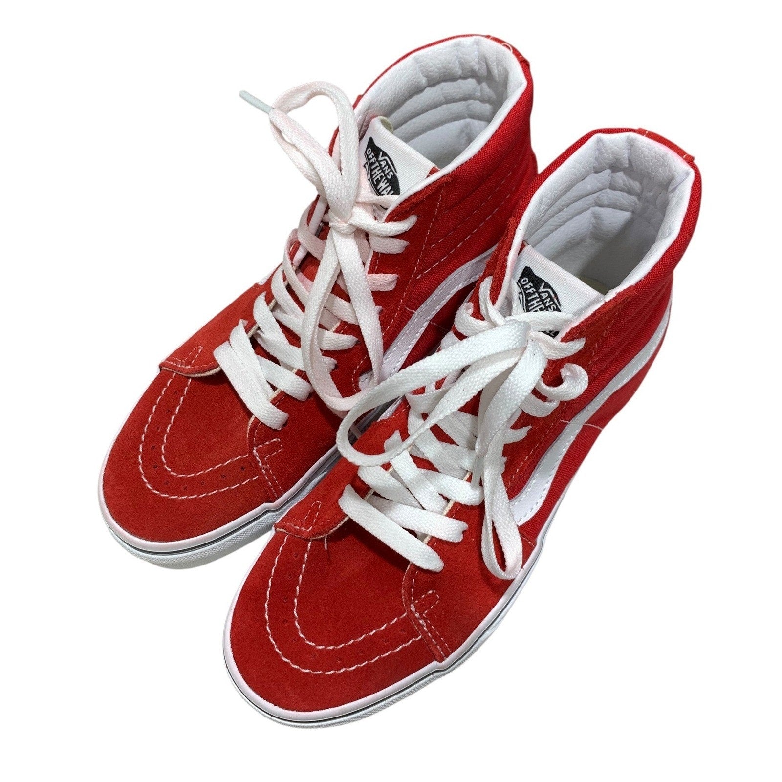 Vans Sk8-Hi Racing Red True White High Top Sneakers Mens 4 Womens 5.5