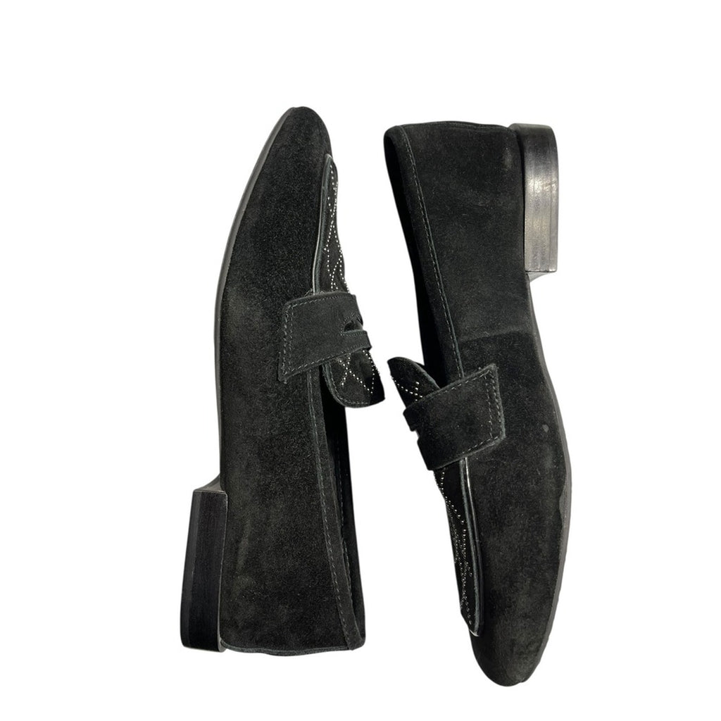 Donald Pliner Women's Bel Kid Suede Loafers Black Womens Size 7M