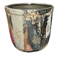 Anthropologie Metallic Crackle Herb Plant Pot