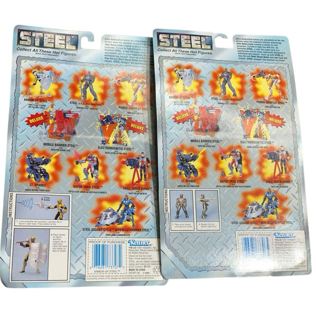 KENNER STEEL 1997 HASBRO JOHN HENRY IRONS HARDENED STEEL ARMOR SUIT and Steel